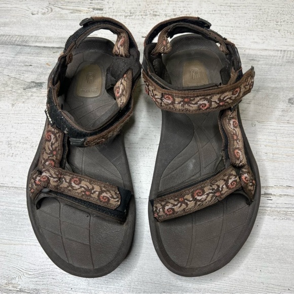 Teva Terra Fi 3 Universal Sandals Adjustable Velcro Straps Mentawei Brown Sz 7.5 - Picture 1 of 15